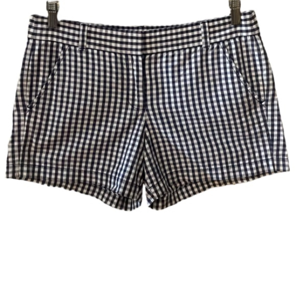 2/$30 J. Crew Navy and White Gingham Check Shorts Size 6